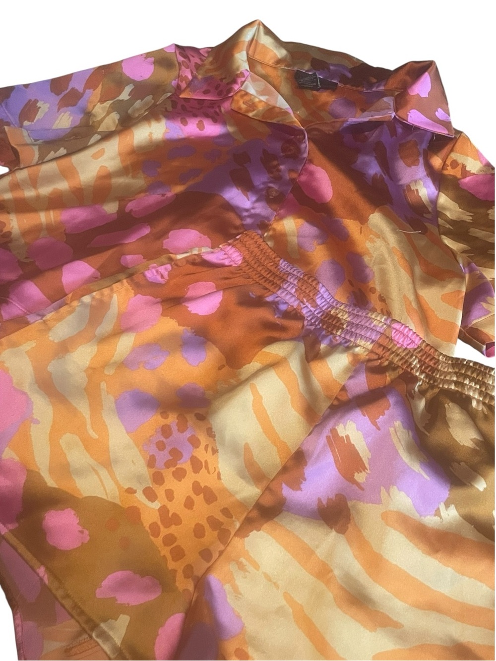 House of Harlow 1960 Satin Animal Print Dress in Pink and Gold sz med like new